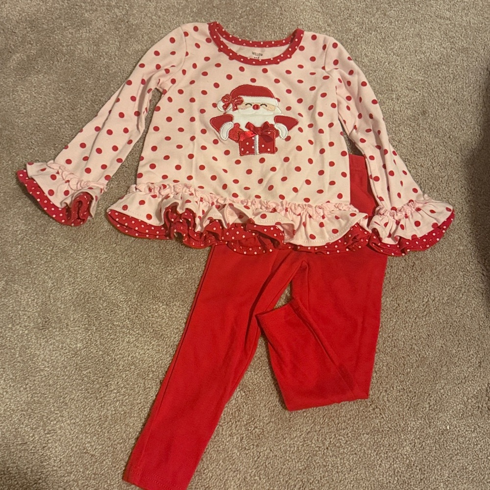 Polka Dot Santa Kids Matching Set